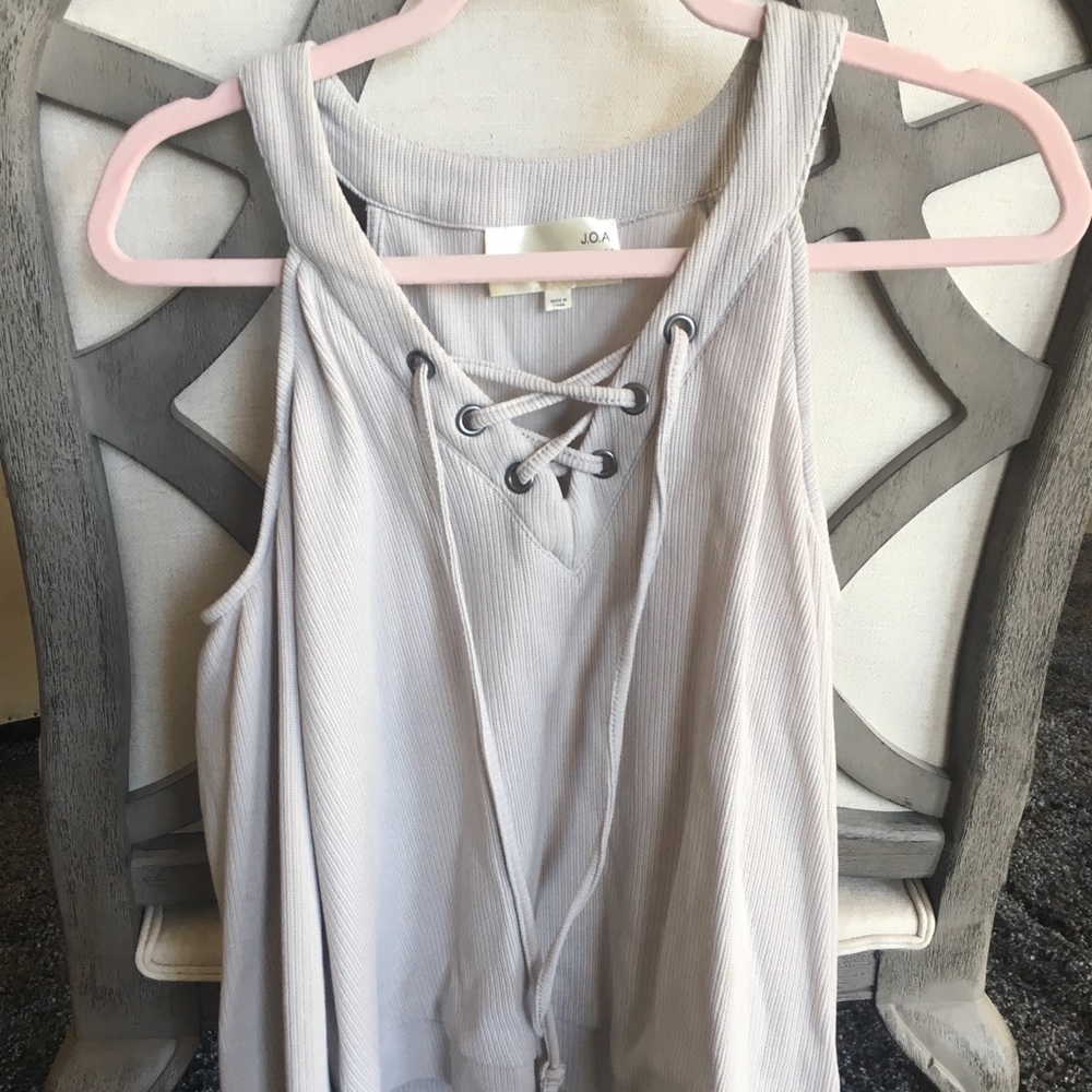 J.O.A off the shoulder Gray Top